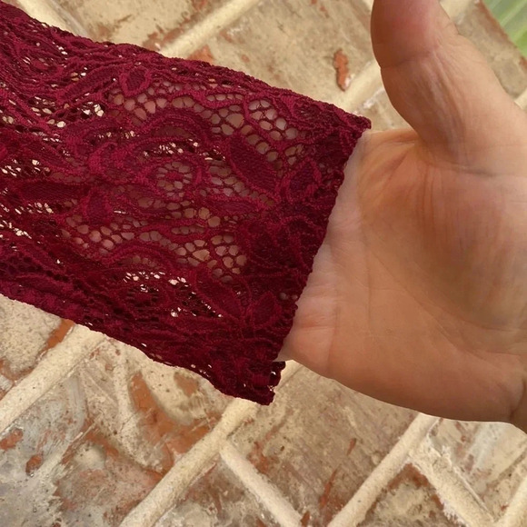 Fishbowl Berry Lace Fit And Flair Dress - Picture 5 of 10